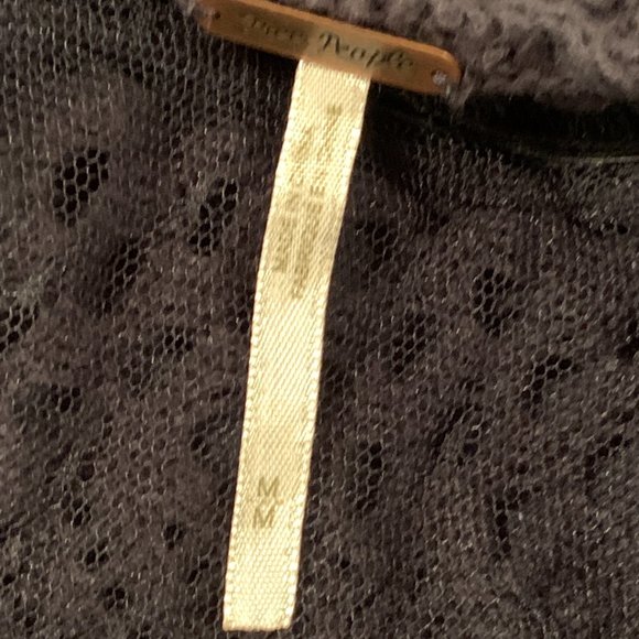 Free People Dark Green Crochet and Chiffon Floral Dress, Size Medium - Picture 15 of 16